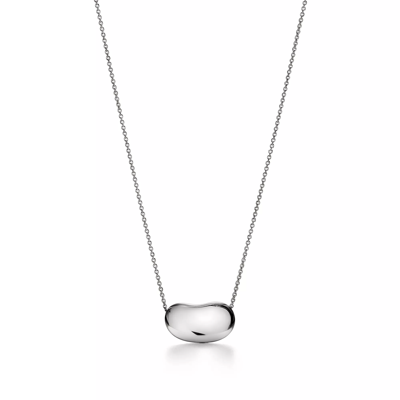 Bean design Pendant in Platinum with Pave Diamonds, 18 mm