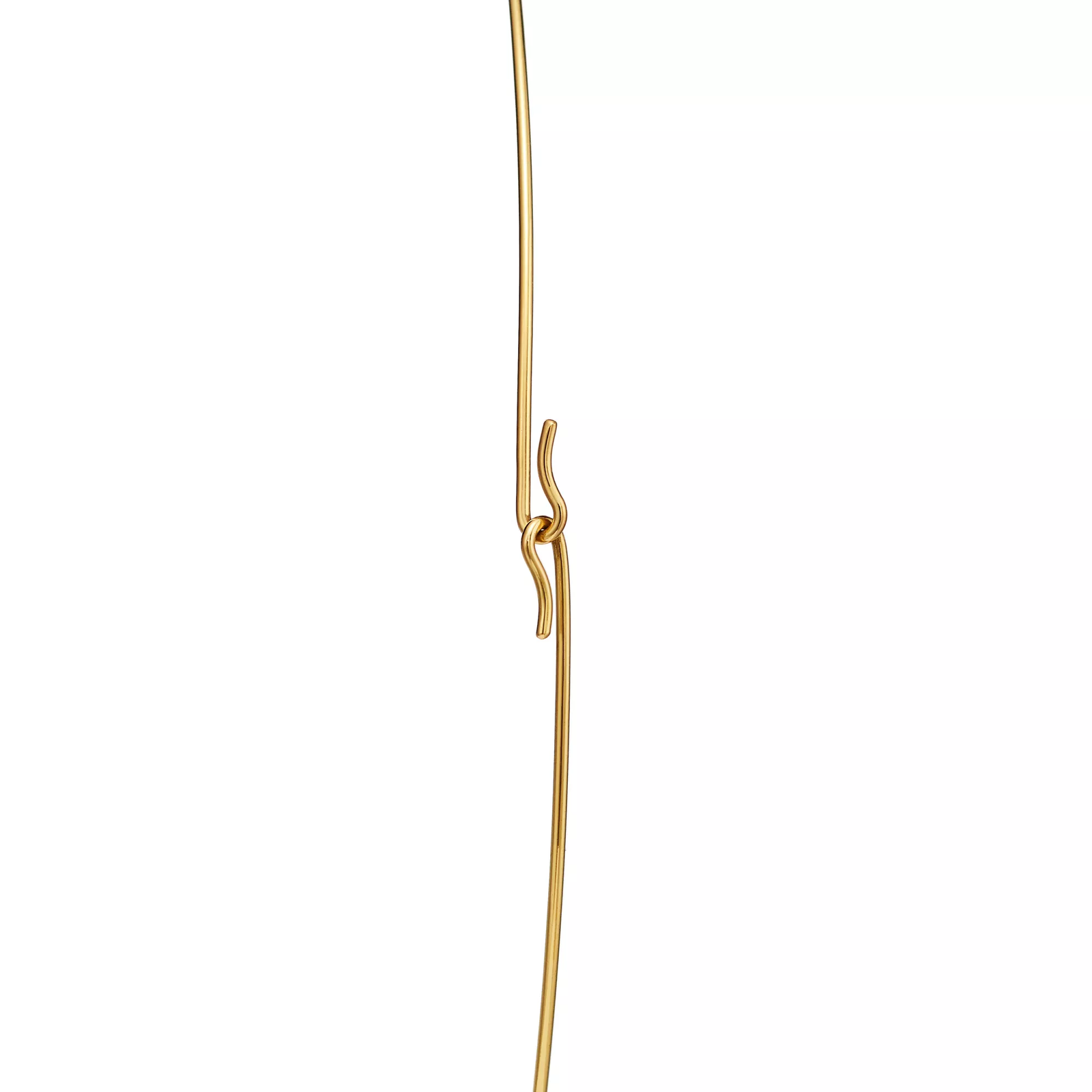 Bean design Wire Necklace in Yellow Gold, 20 mm