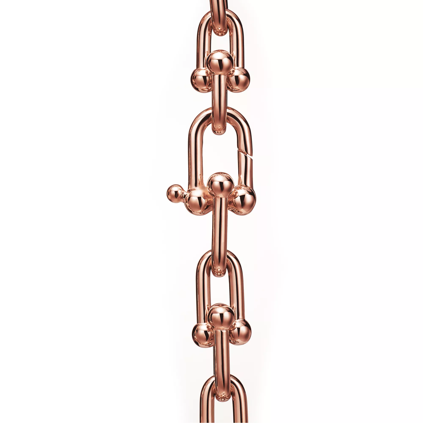 Medium Link Bracelet in Rose Gold with Diamonds