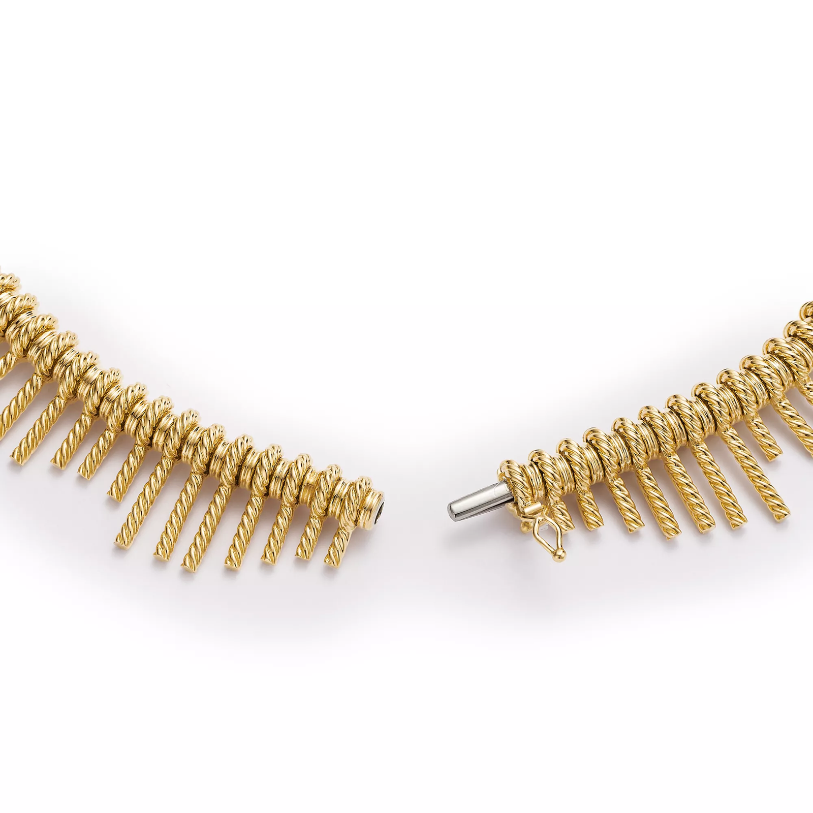 Fringe Necklace in Yellow Gold and Platinum