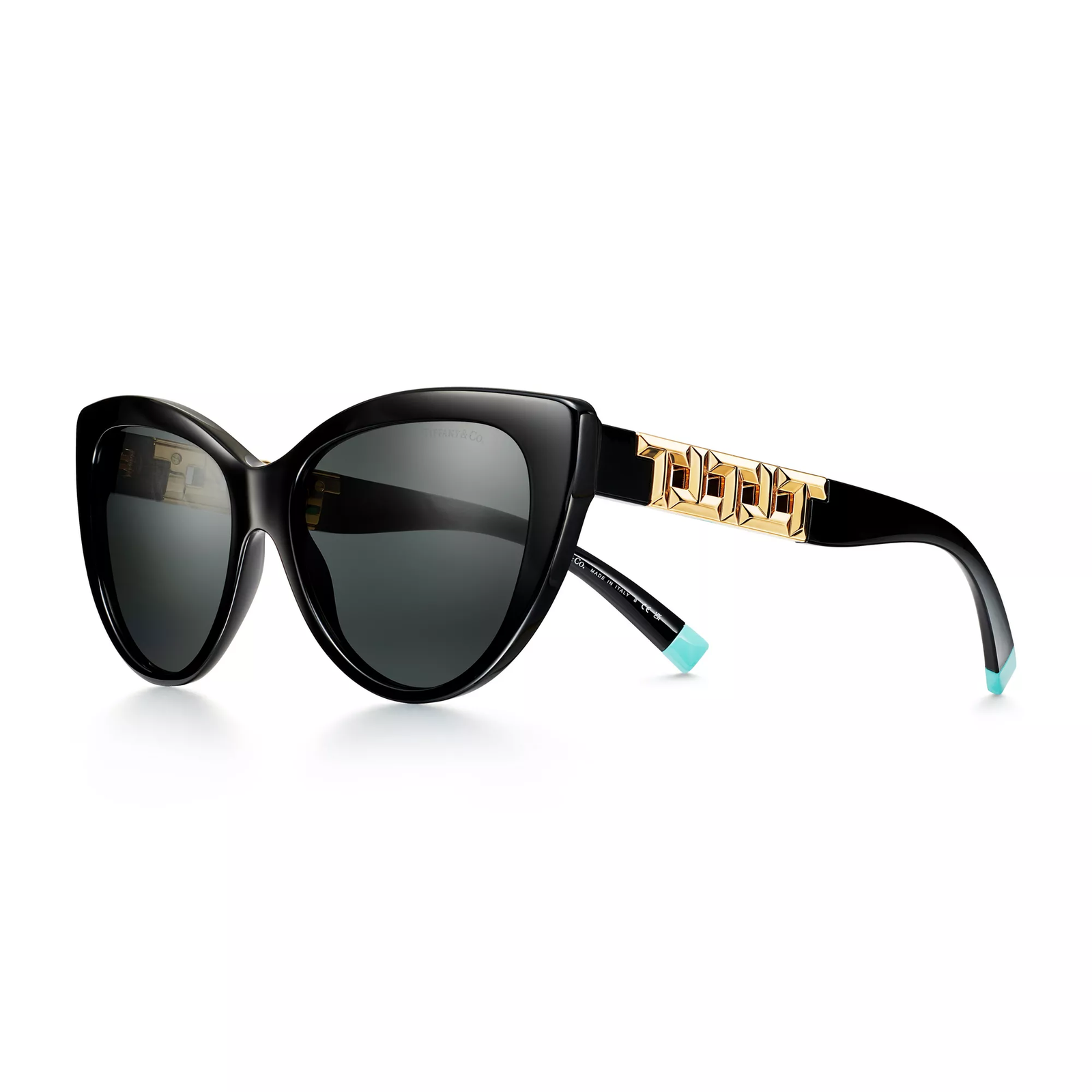 Sunglasses in Black Acetate with Dark Gray Lenses