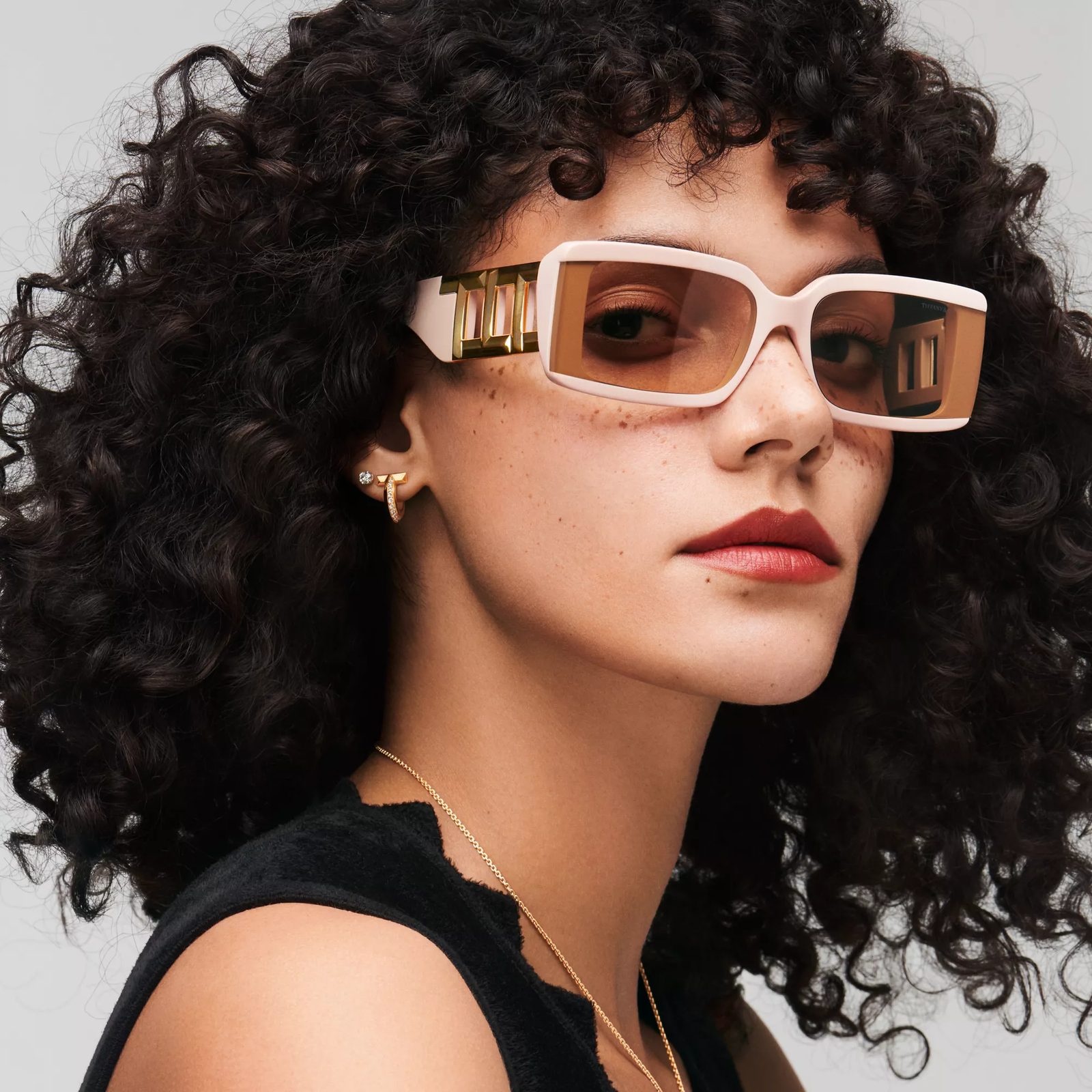 Sunglasses in Beige Acetate with Light Brown Lenses