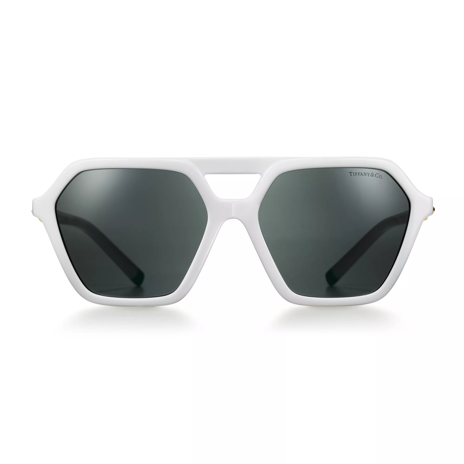 Sunglasses in White Acetate with Gray Lenses