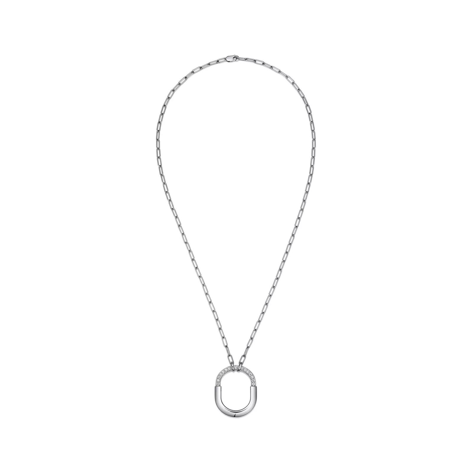 Pendant in White Gold with Diamonds, Medium