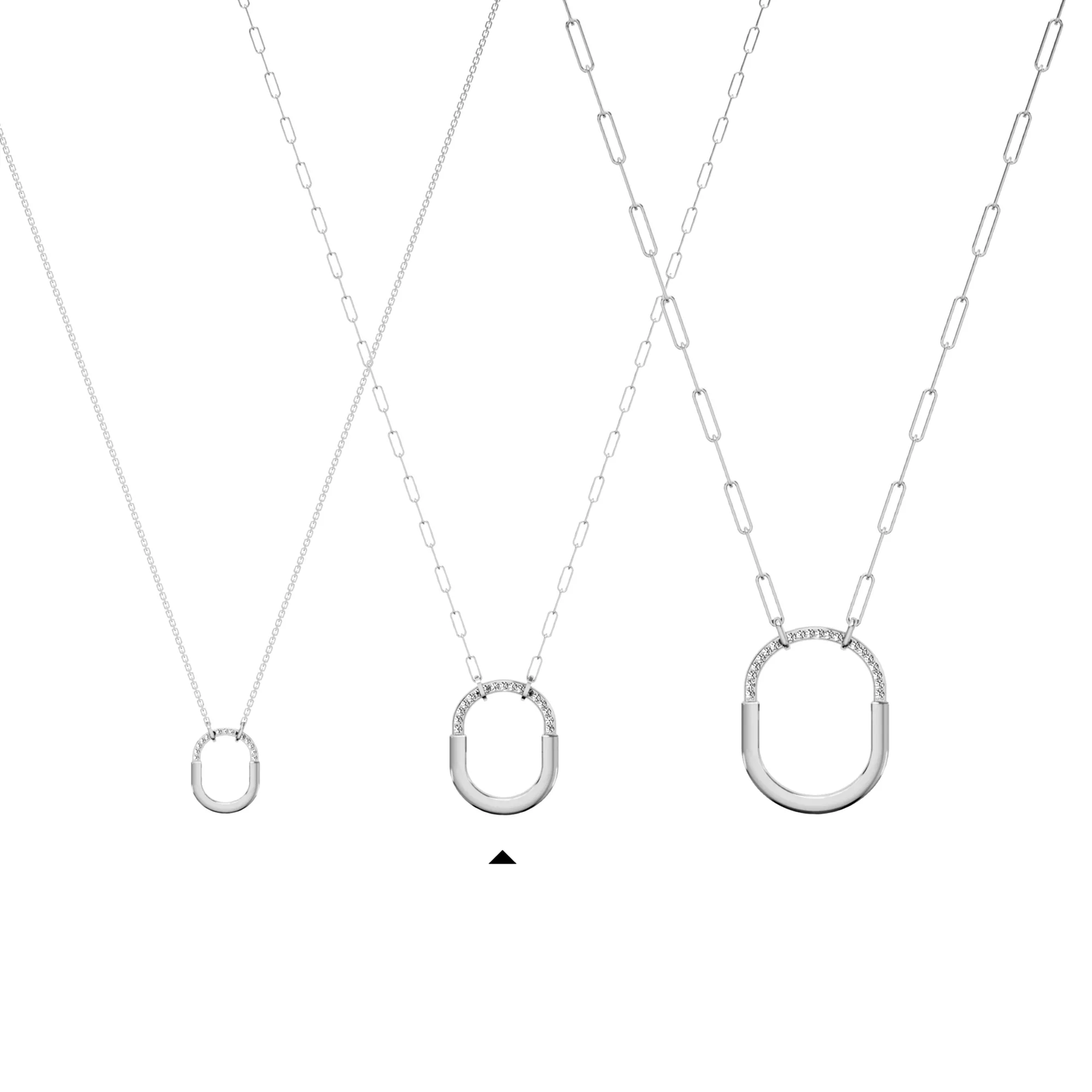Pendant in White Gold with Diamonds, Medium