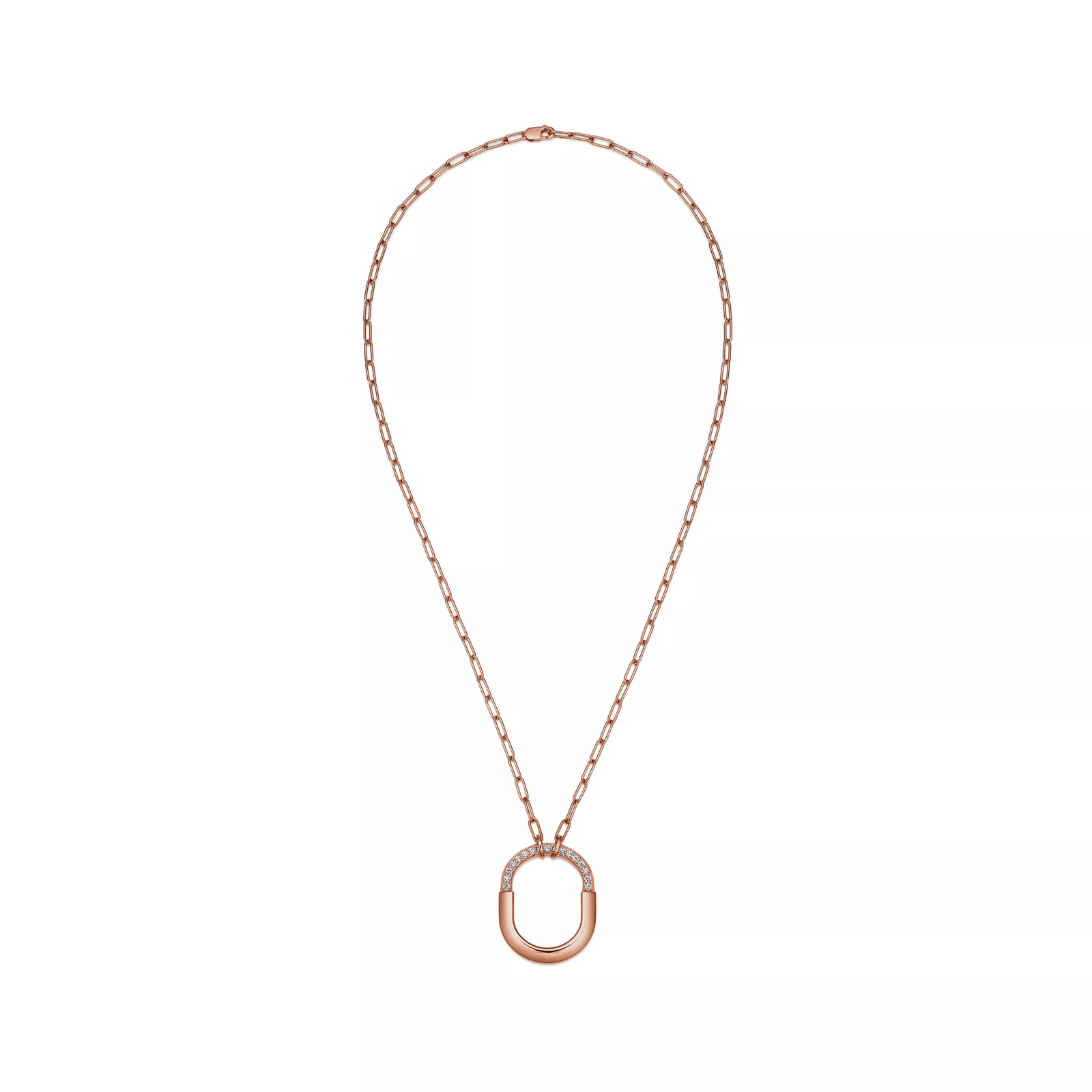 Pendant in Rose Gold with Diamonds, Medium
