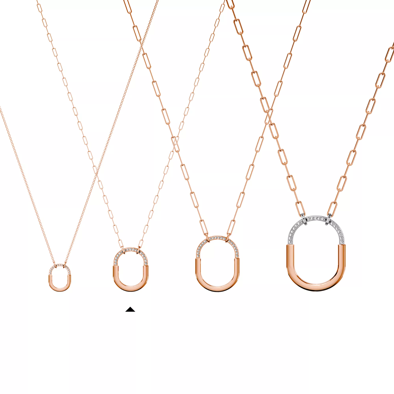 Pendant in Rose Gold with Diamonds, Medium