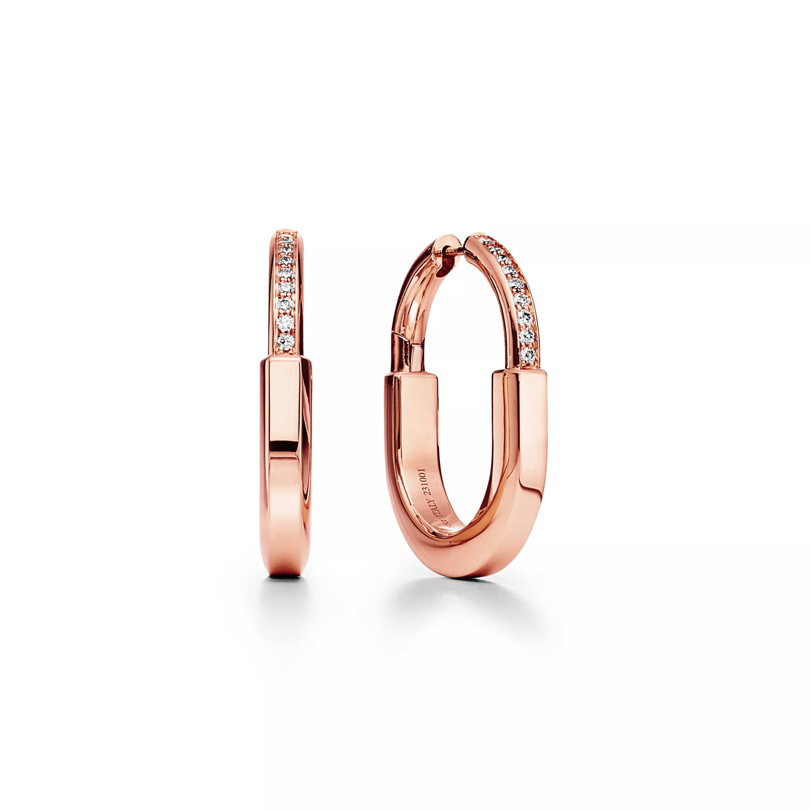 Earrings in Rose Gold with Diamonds, Medium