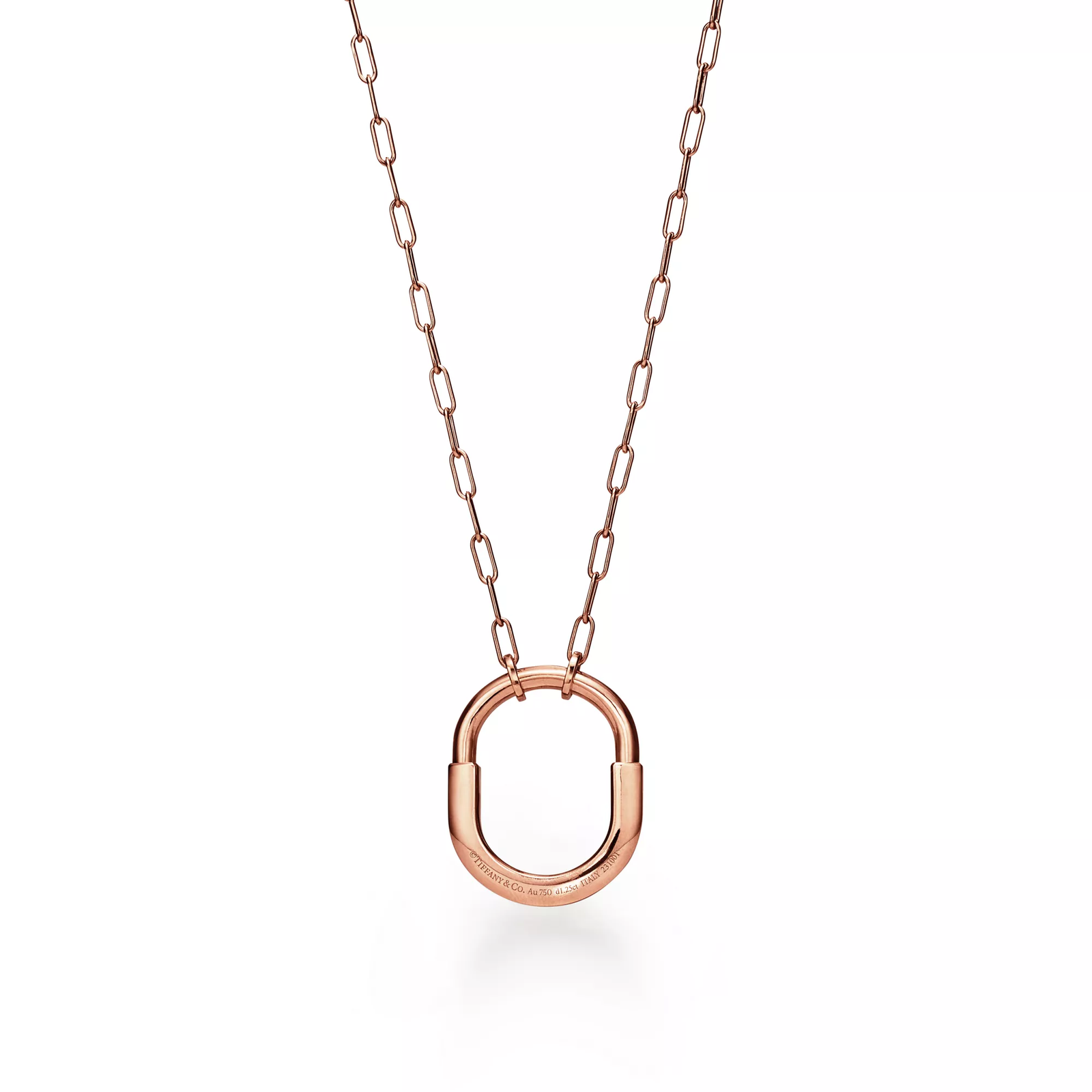 Pendant in Rose Gold with Pave Diamonds, Medium