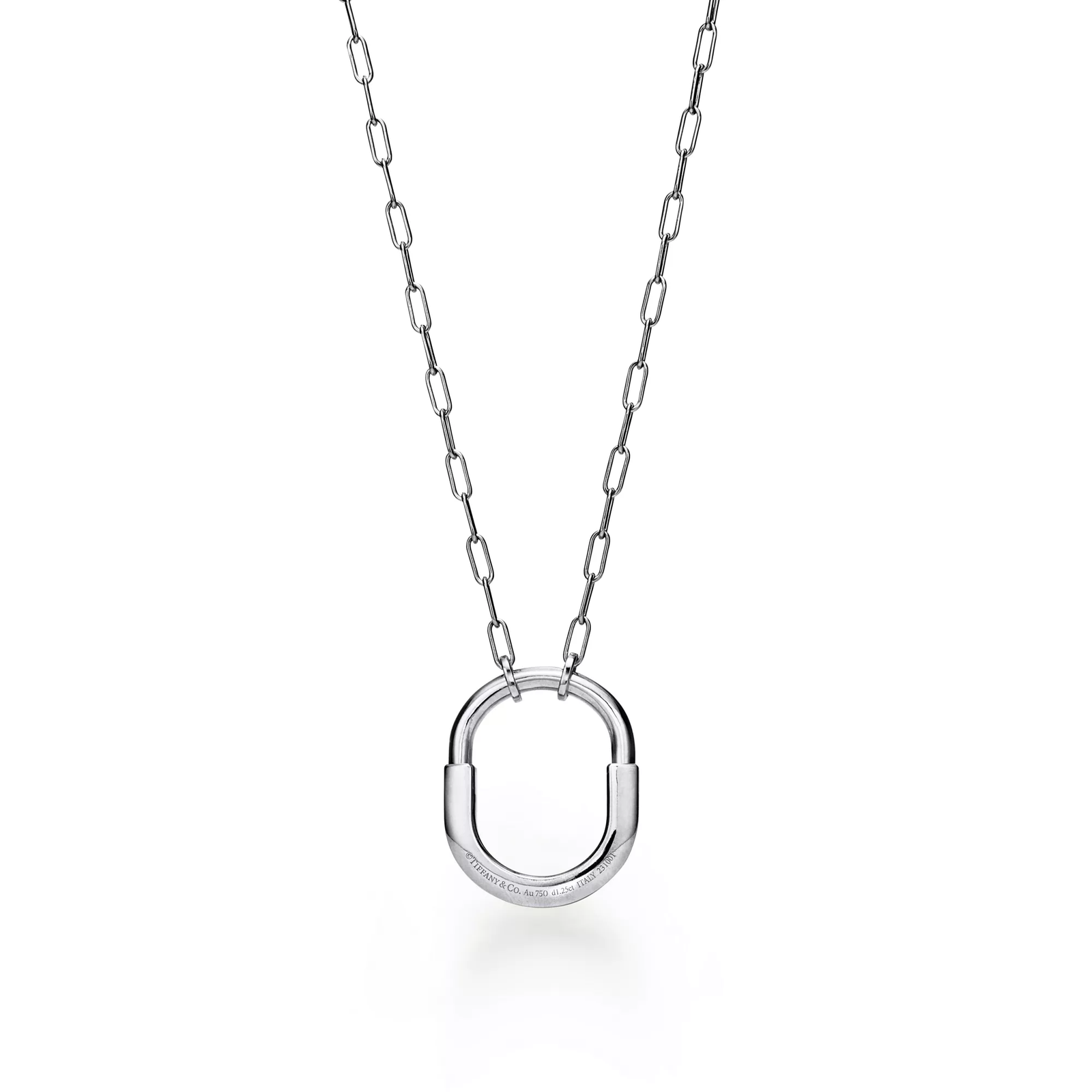 Pendant in White Gold with Pave Diamonds, Medium