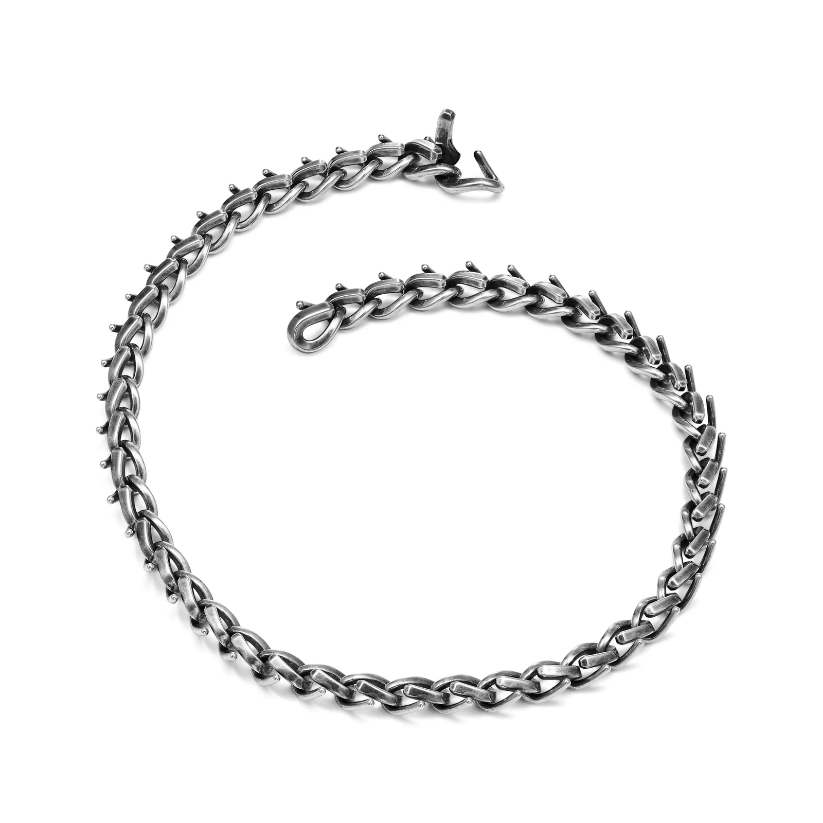 Medium Link Necklace in Blackened Sterling Silver