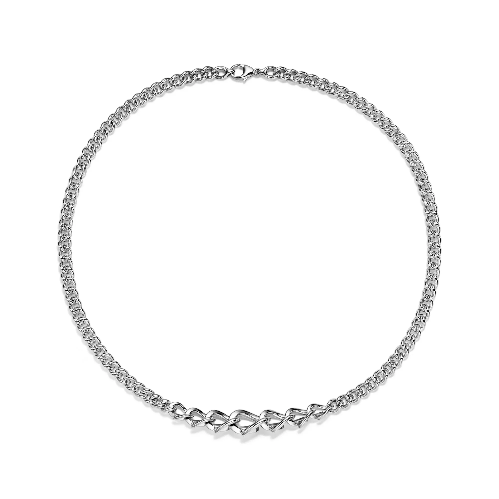 Graduated Link Necklace in High-polished Sterling Silver