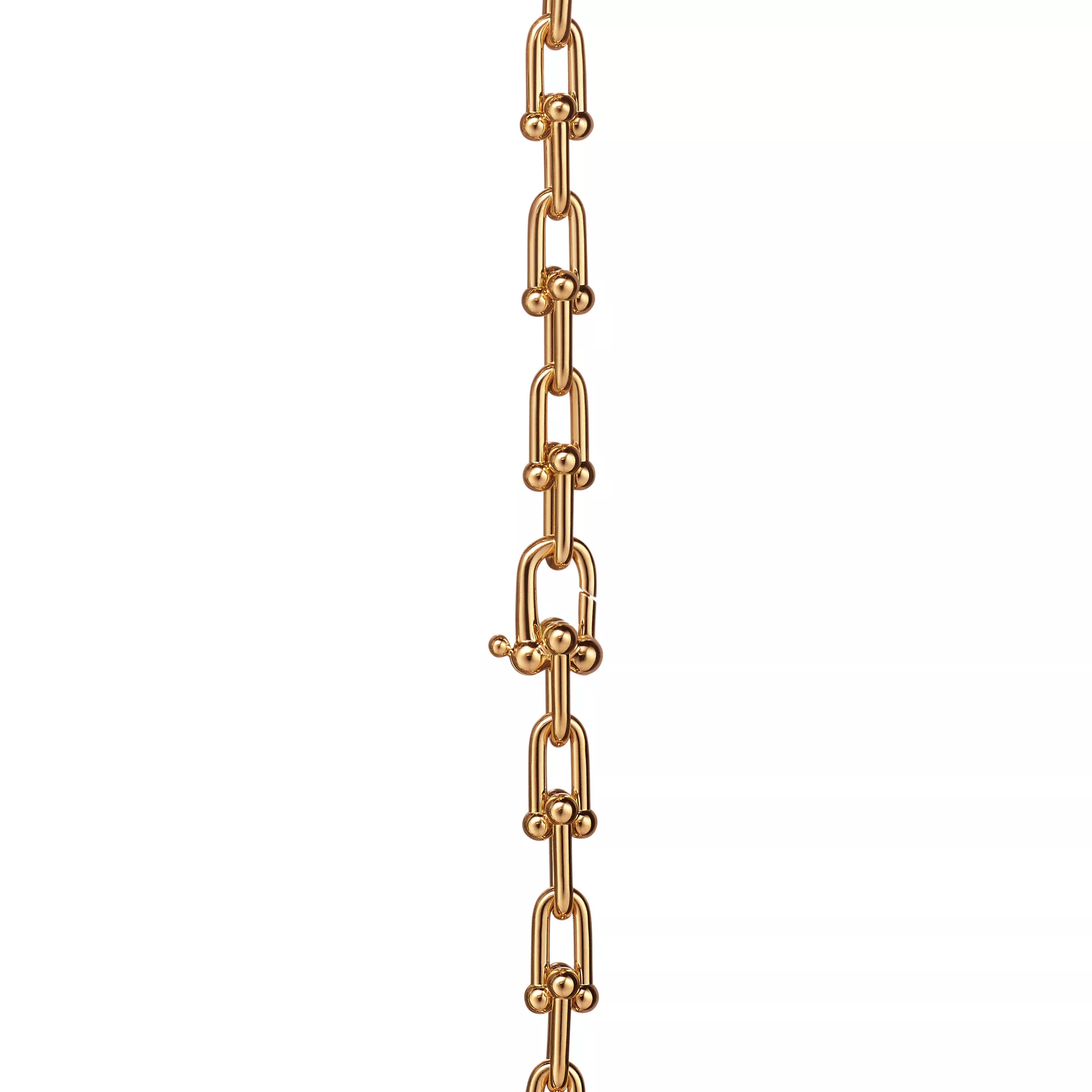 Graduated Link Necklace in Yellow Gold with Diamonds