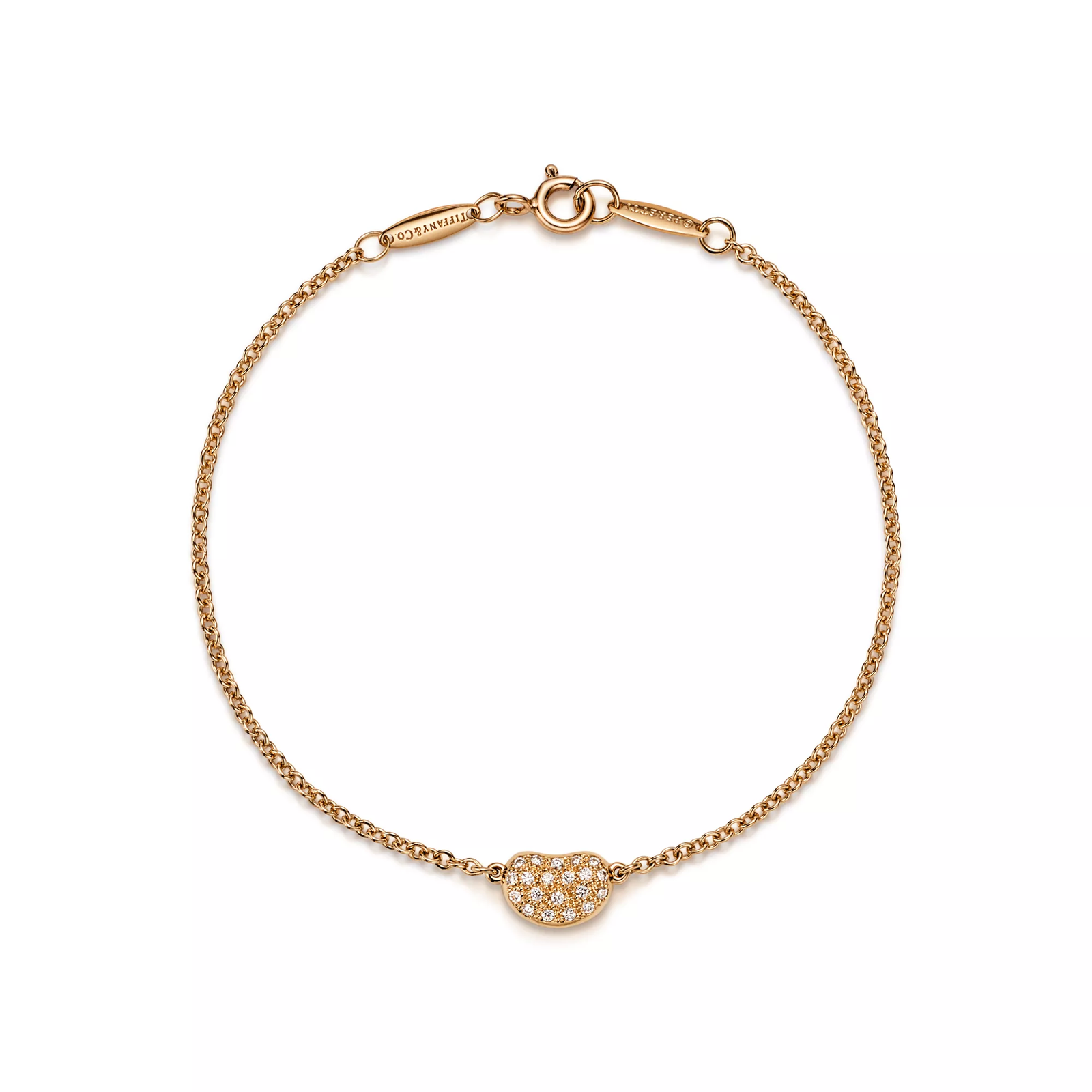 Bean design Bracelet in Yellow Gold with Diamonds