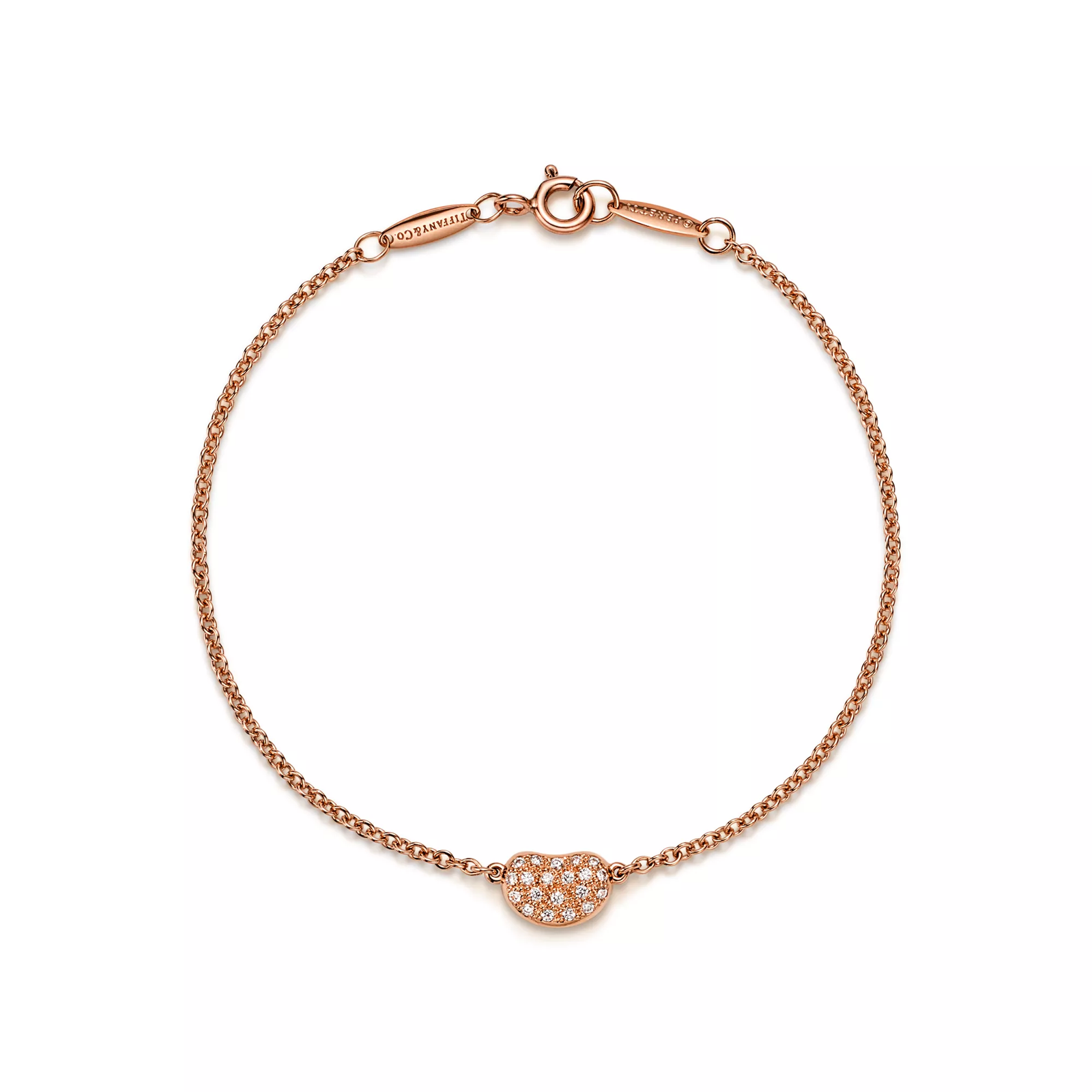 Bean design Bracelet in Rose Gold with Diamonds