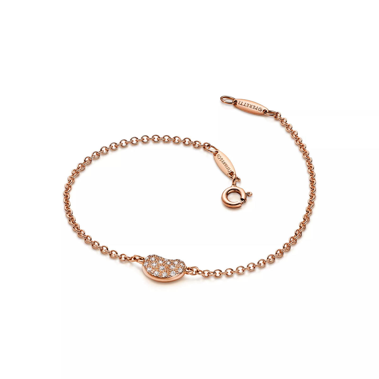 Bean design Bracelet in Rose Gold with Diamonds