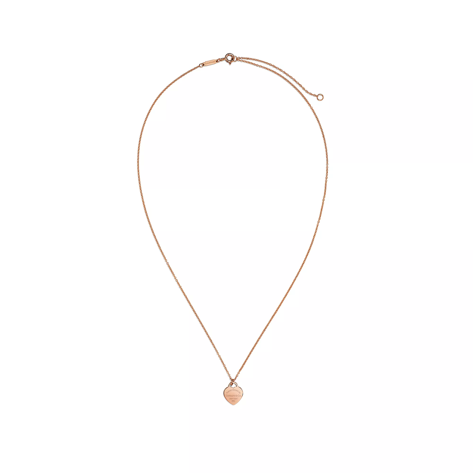 Heart Tag Pendant in Rose Gold, Mini