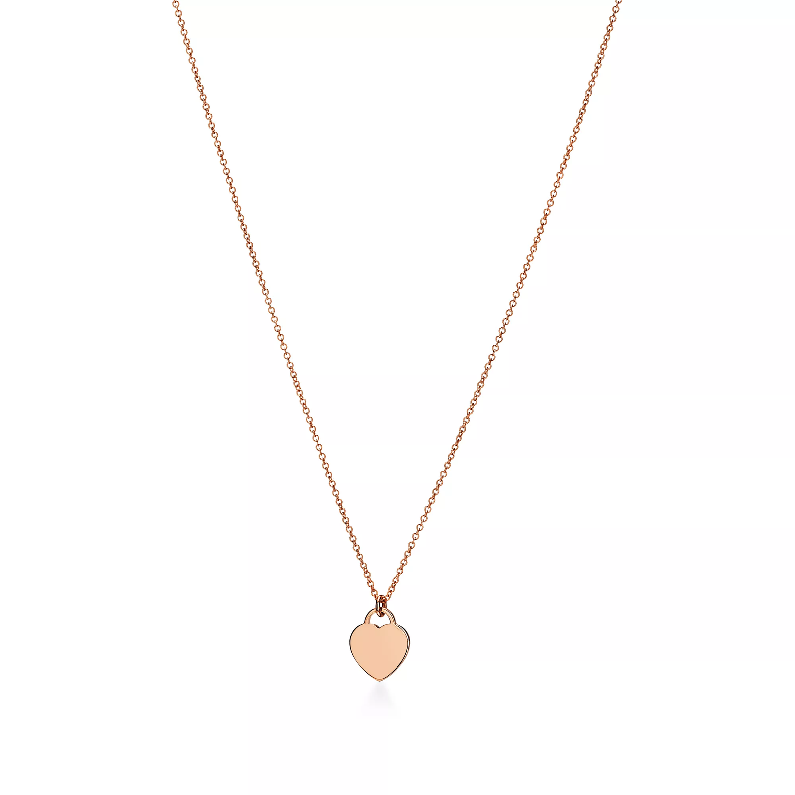 Heart Tag Pendant in Rose Gold, Mini