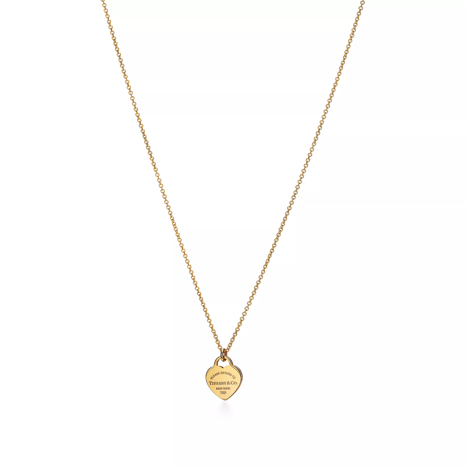 Mini Heart Tag Pendant in Yellow Gold