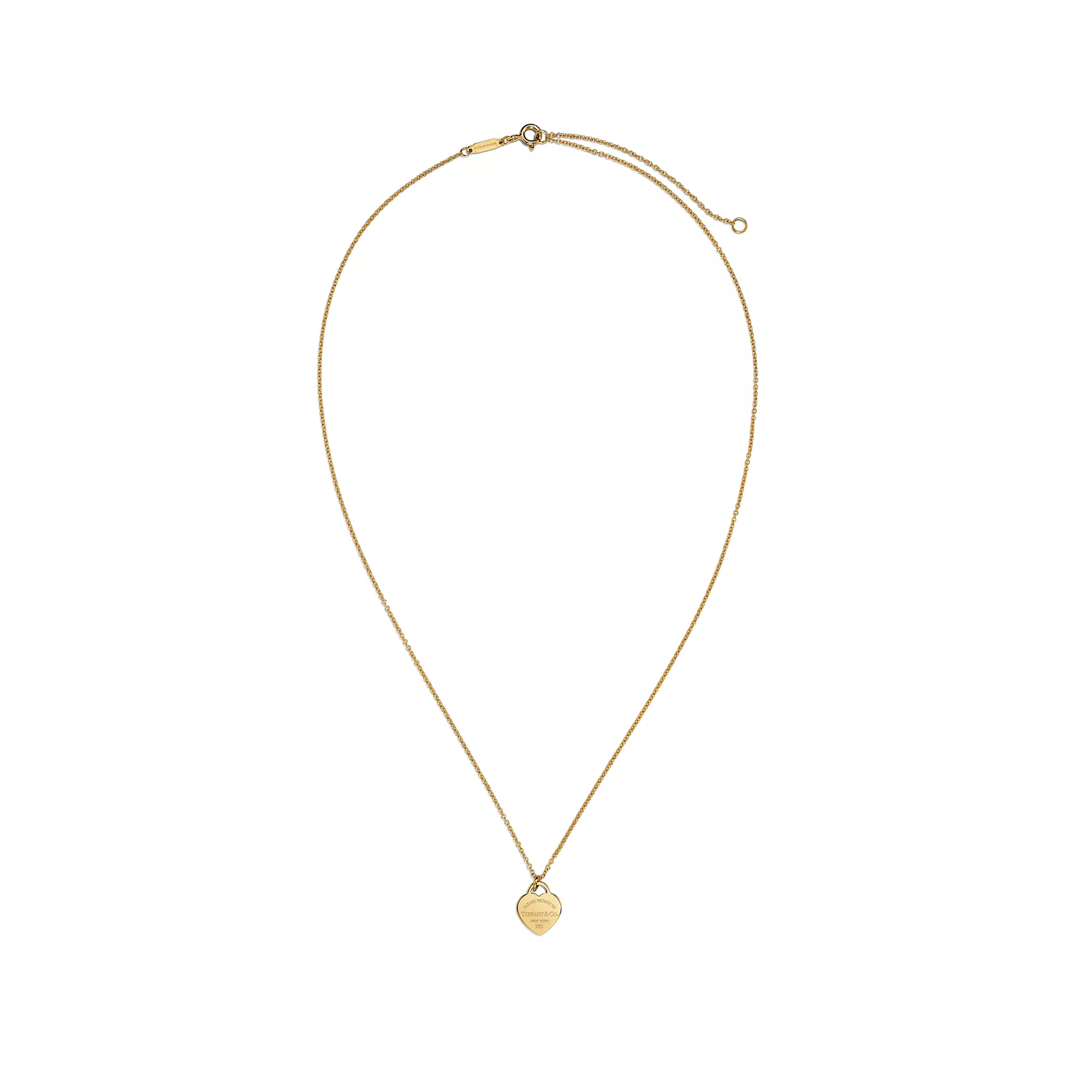 Mini Heart Tag Pendant in Yellow Gold