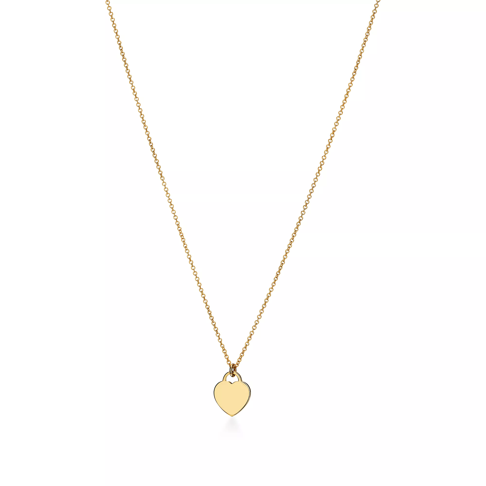 Mini Heart Tag Pendant in Yellow Gold