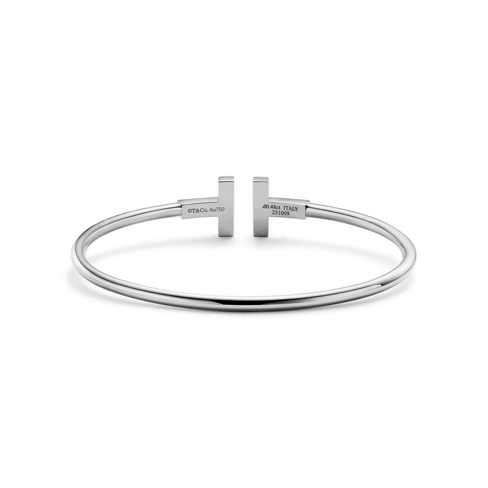 Pave Diamond Wire Bangle in White Gold