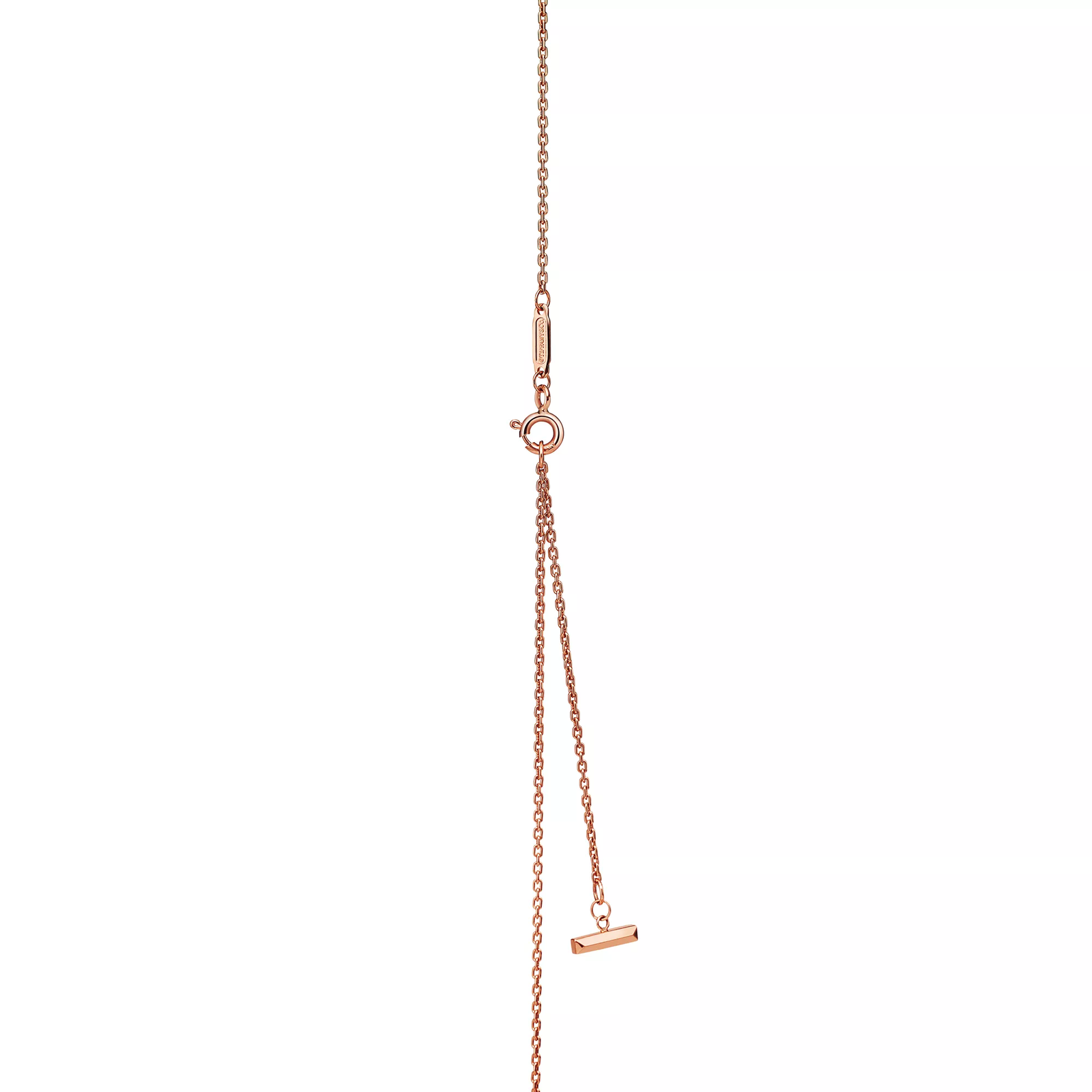 T1 Narrow Circle Pendant in Rose Gold with Pave Diamonds