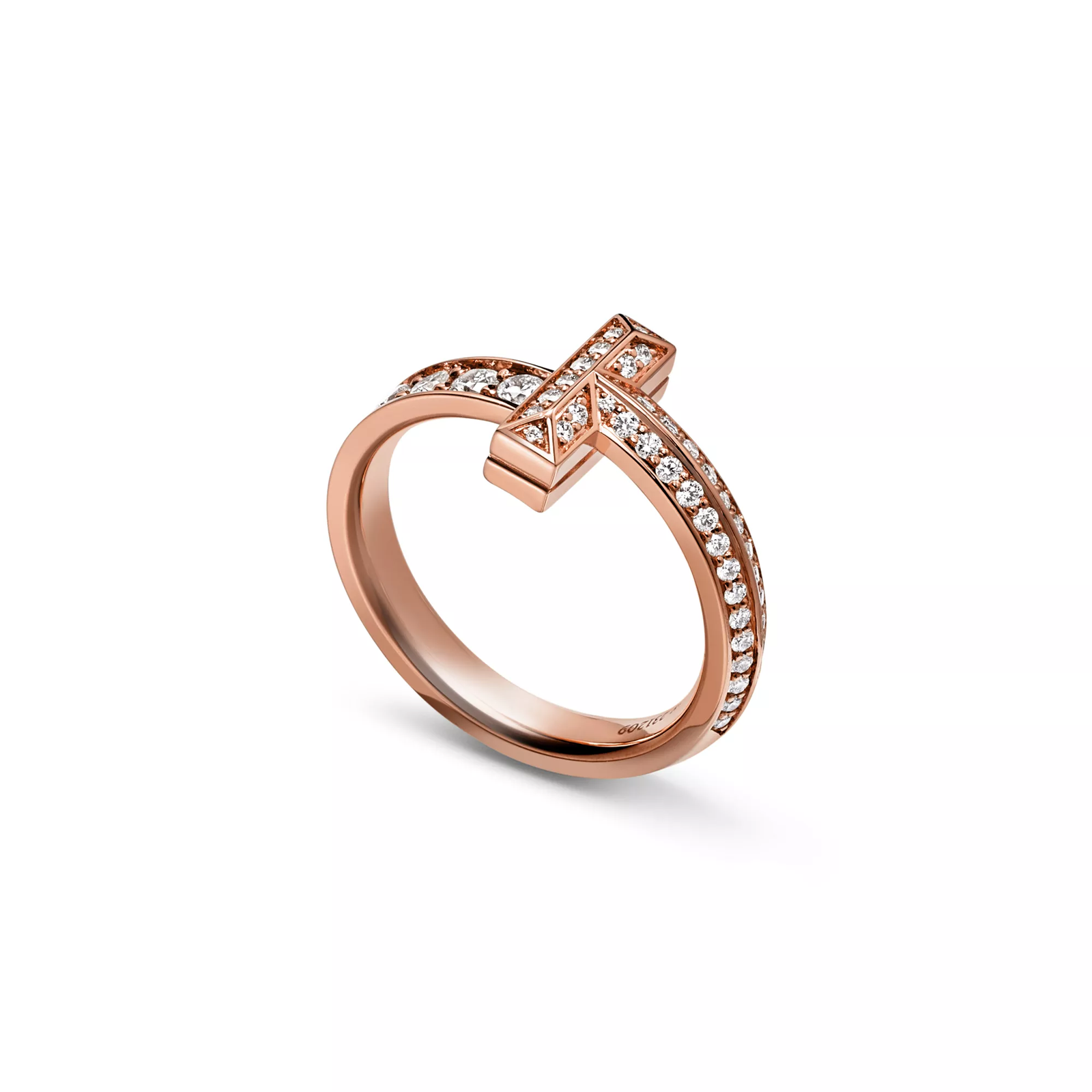 T1 Narrow Ring in Rose Gold with Diamonds