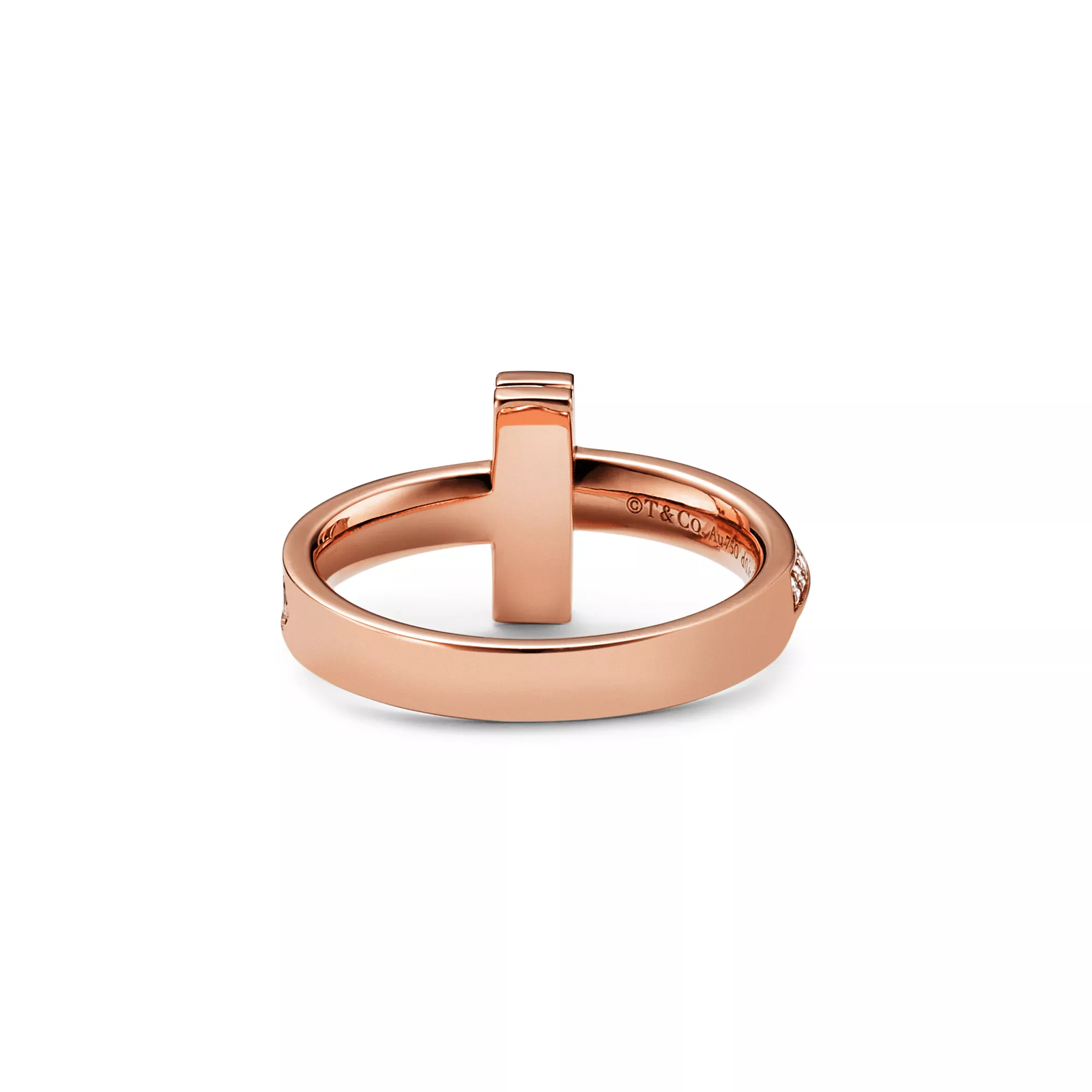 T1 Narrow Ring in Rose Gold with Diamonds