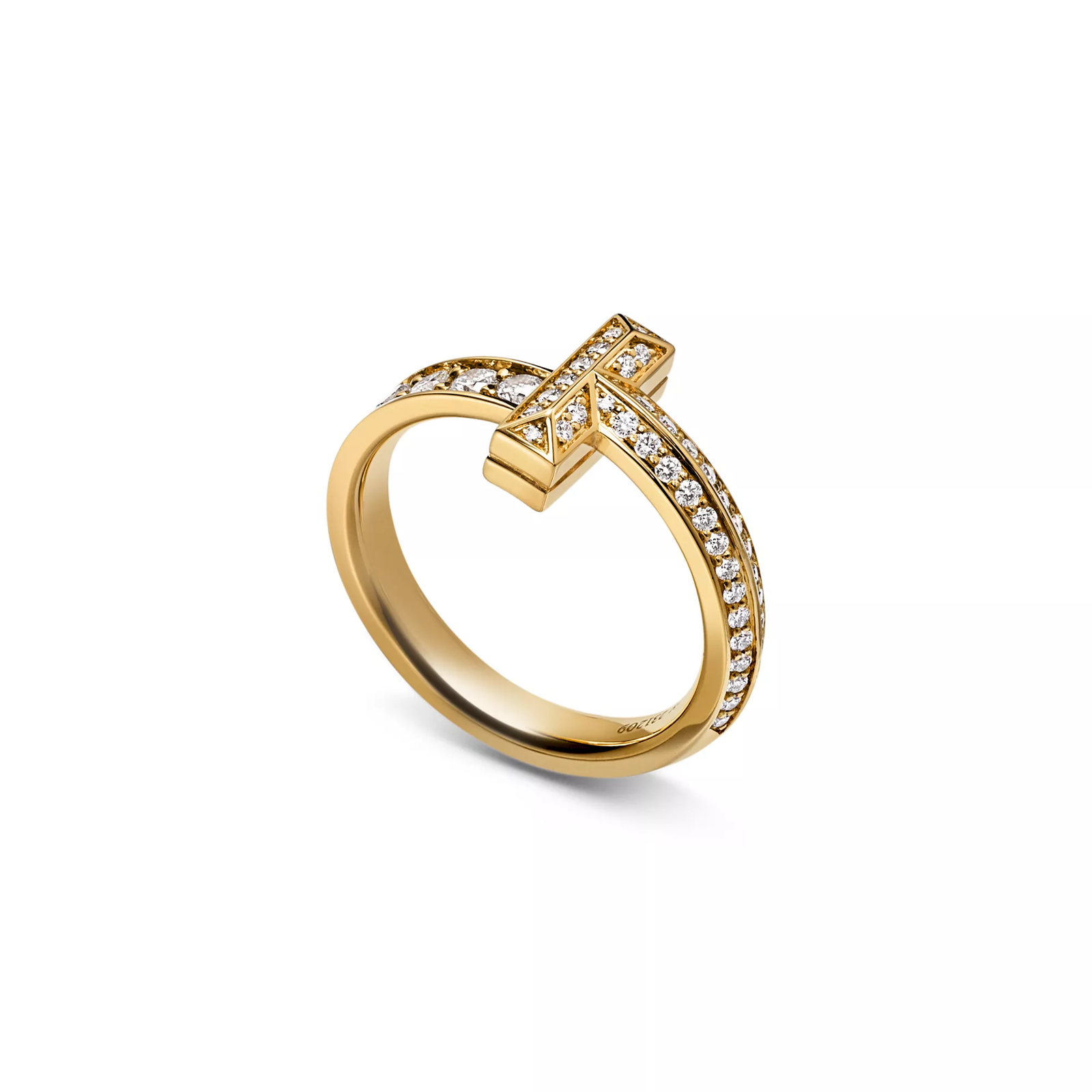 T1 Narrow Ring in Yellow Gold with Diamonds