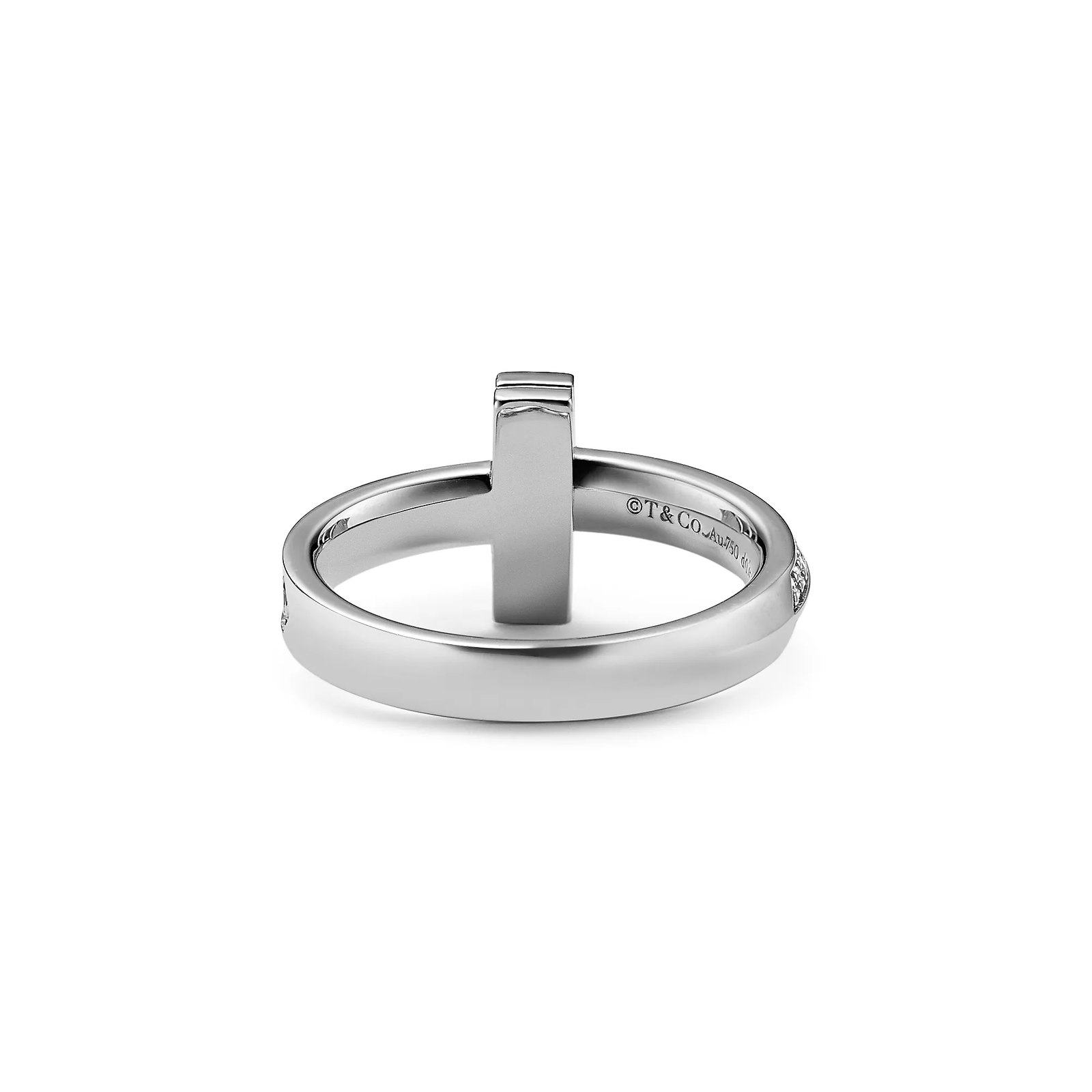 T1 Narrow Ring in White Gold with Diamonds