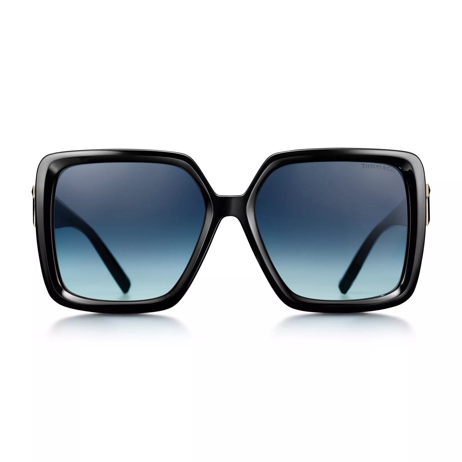 Sunglasses in Black Acetate with Tiffany Blue Lenses