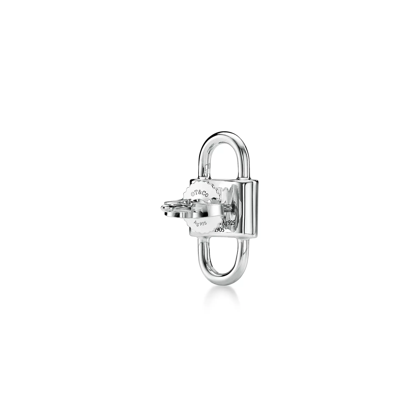 Small Double Lock Stud Earrings in Sterling Silver