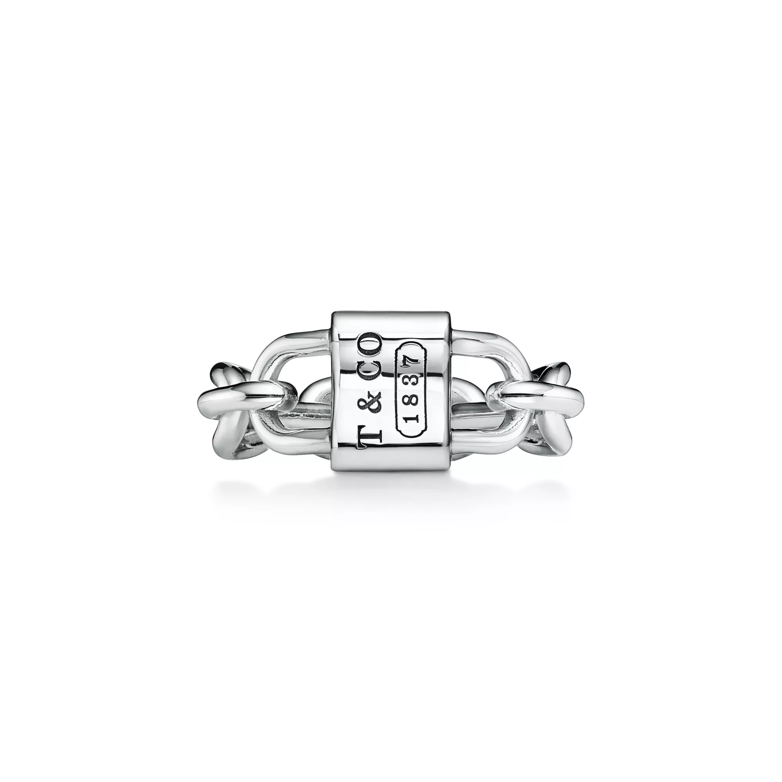 Small Double Lock Ring in Sterling Silver