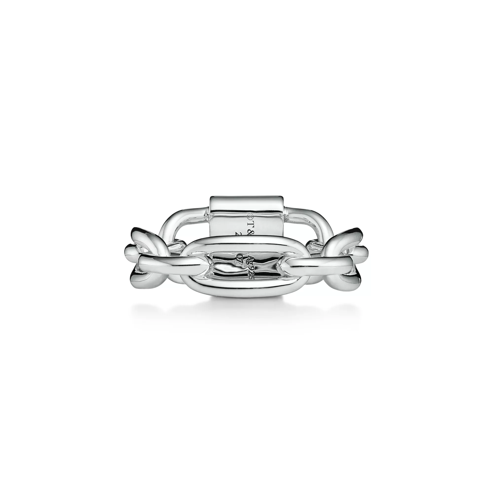 Small Double Lock Ring in Sterling Silver