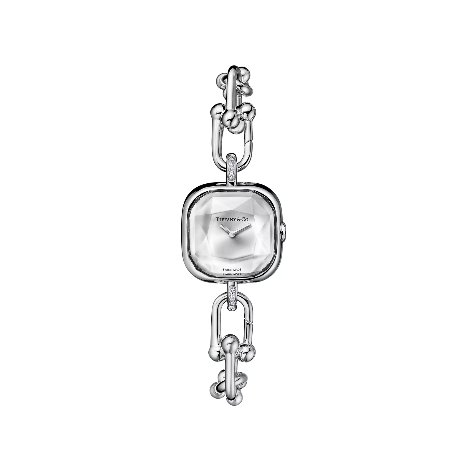 Watch in Sterling Silver and Steel with Diamonds