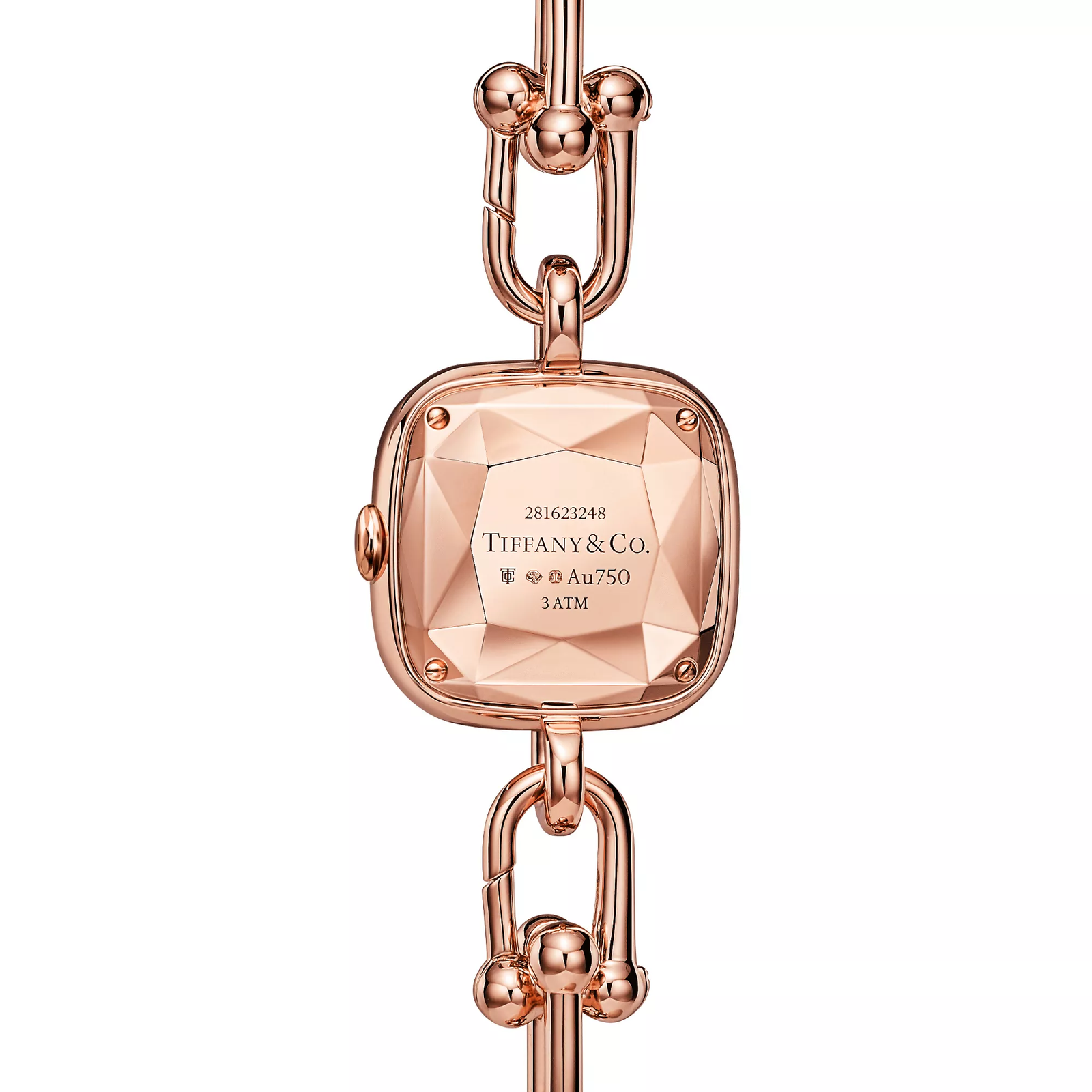 Watch in Rose Gold with Diamonds and White Mother-of-pearl
