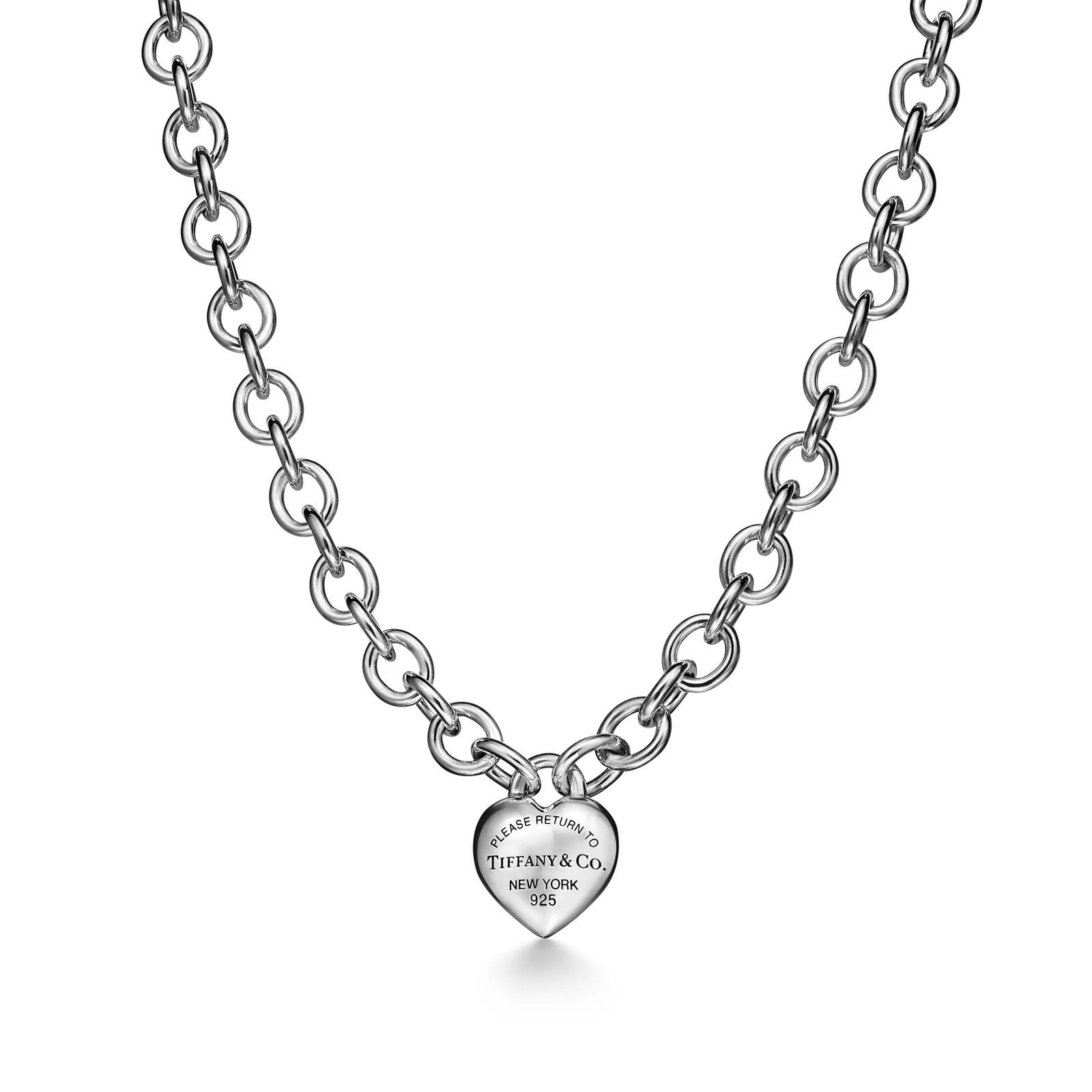 Full Heart Toggle Necklace in Sterling Silver