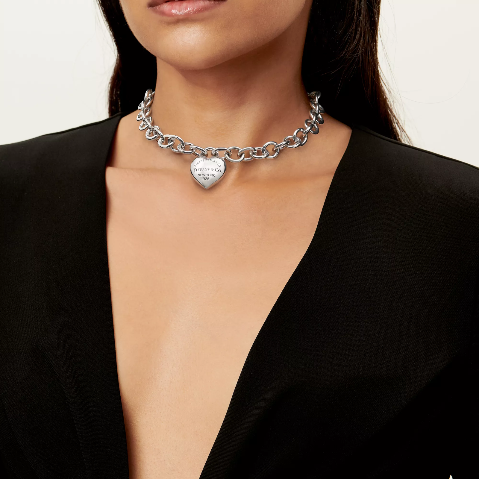 Full Heart Toggle Necklace in Sterling Silver