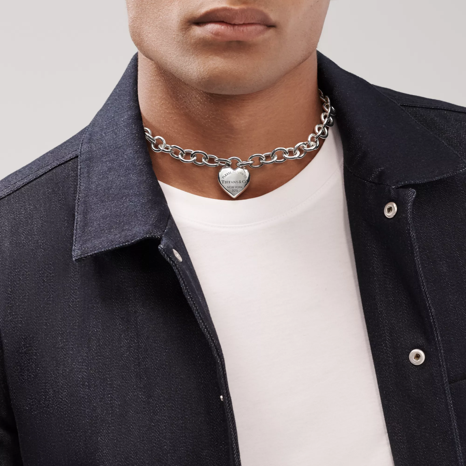 Full Heart Toggle Necklace in Sterling Silver