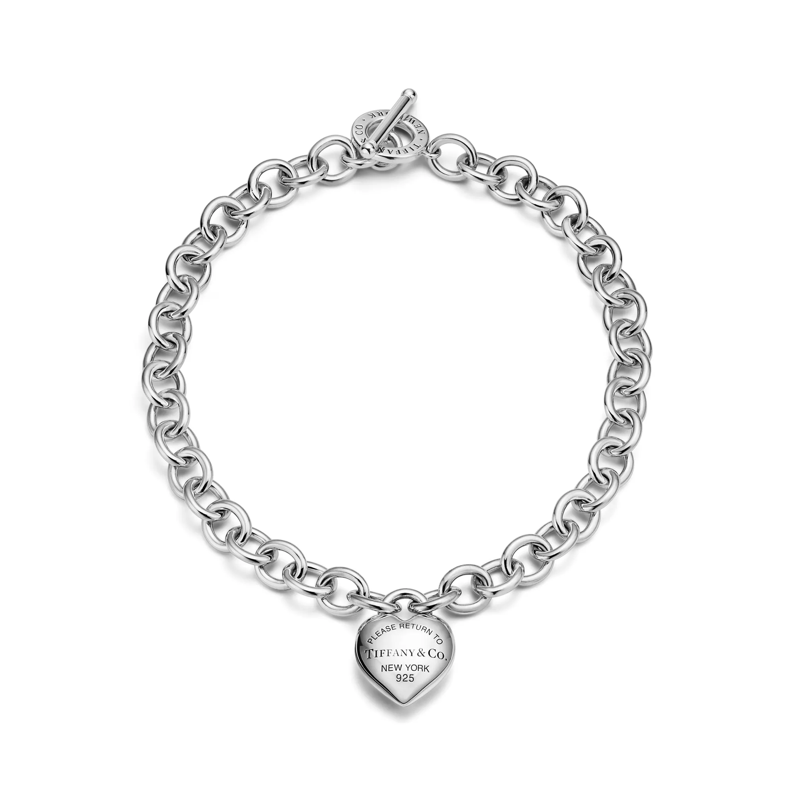Full Heart Toggle Necklace in Sterling Silver