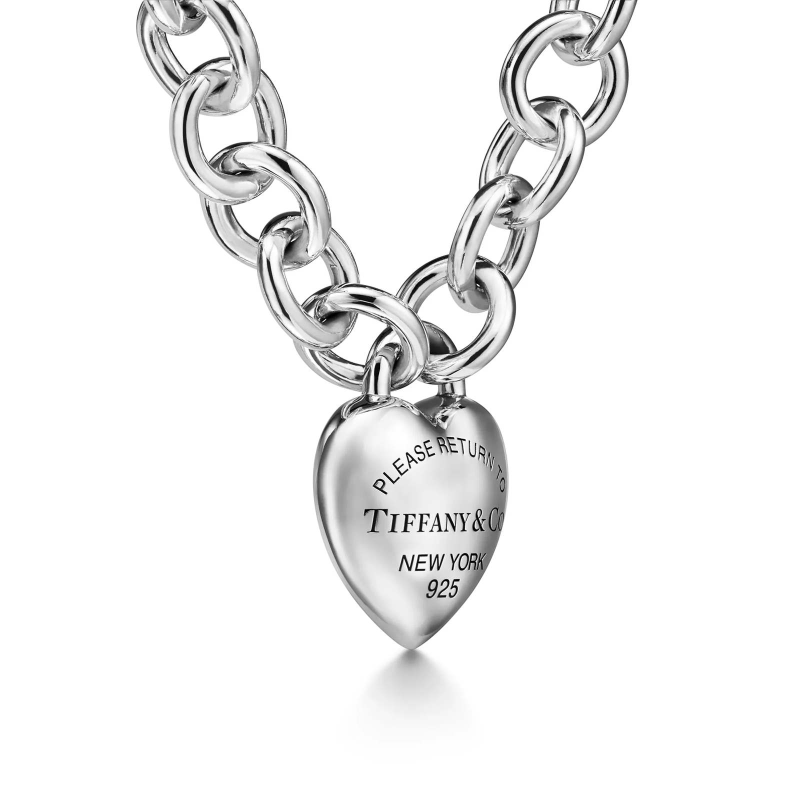 Full Heart Toggle Necklace in Sterling Silver