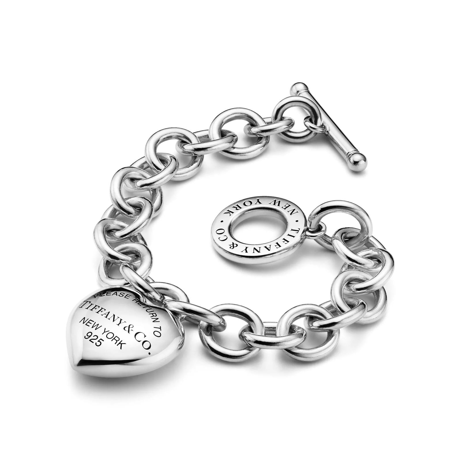 Full Heart Toggle Bracelet in Sterling Silver