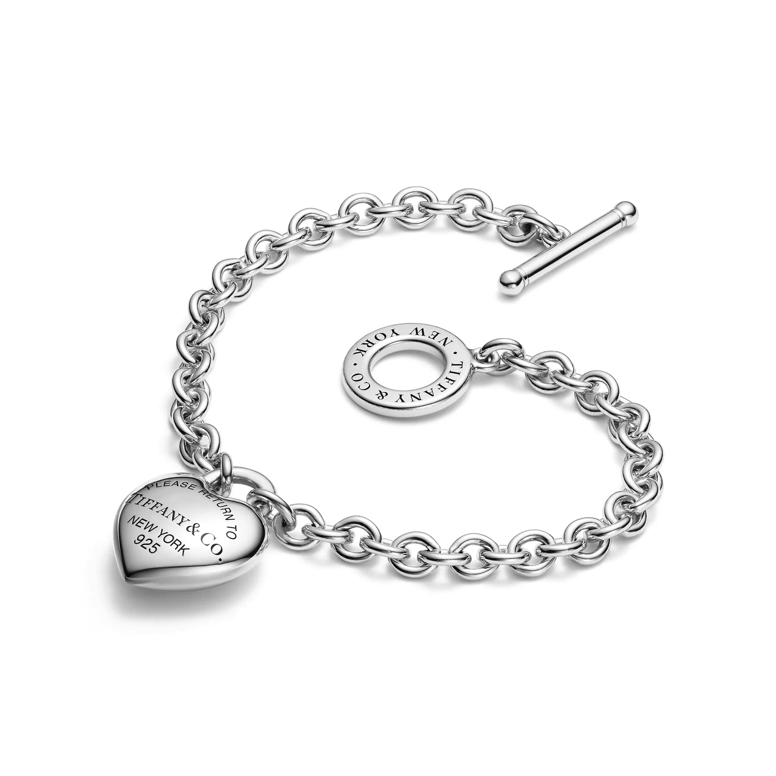 Full Heart Toggle Bracelet in Sterling Silver