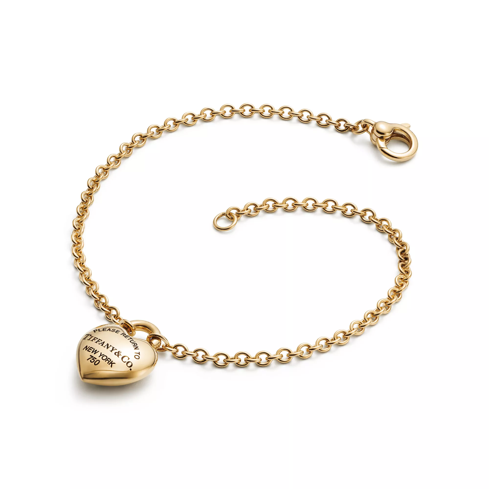 Full Heart Bracelet in Yellow Gold