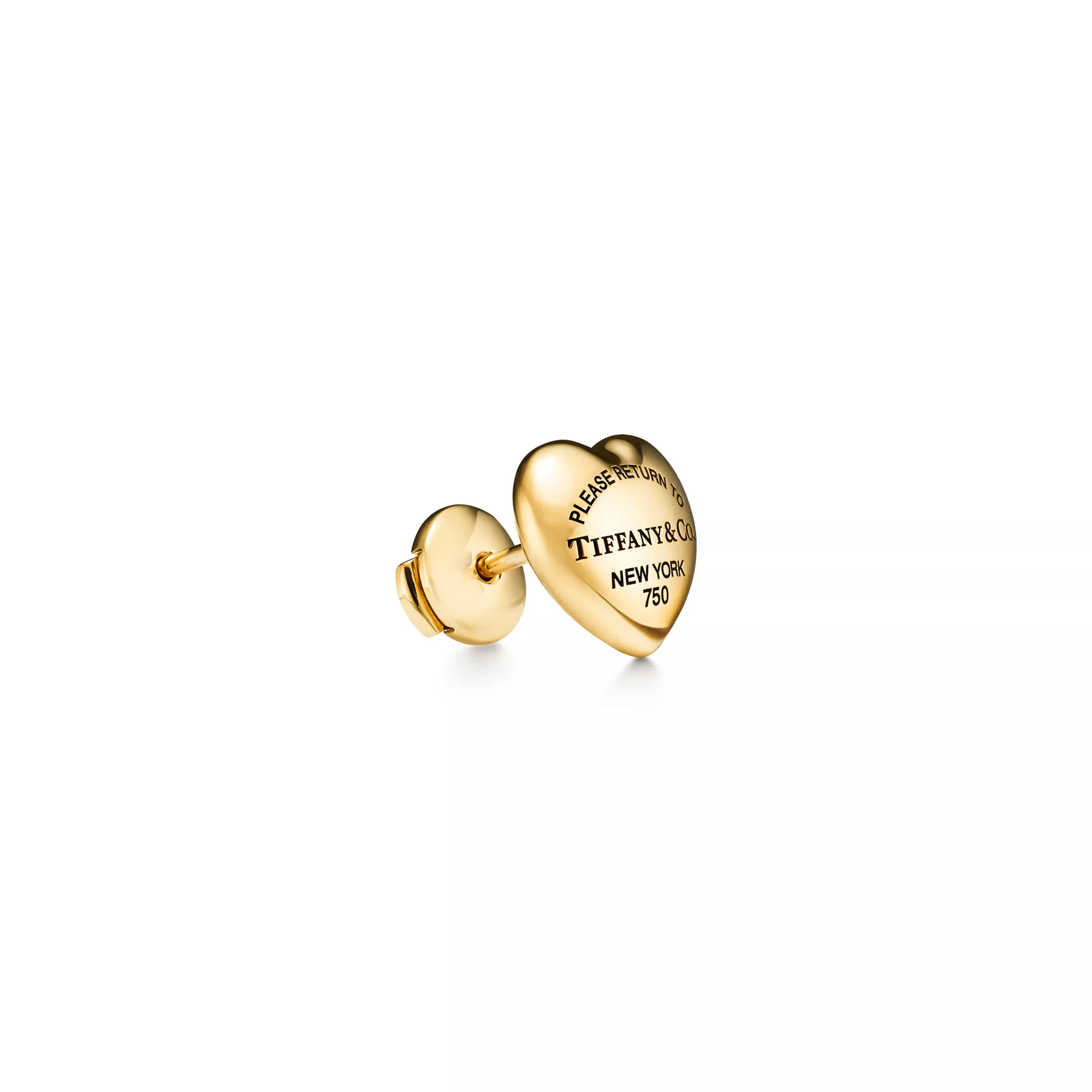 Full Heart Earrings in Yellow Gold