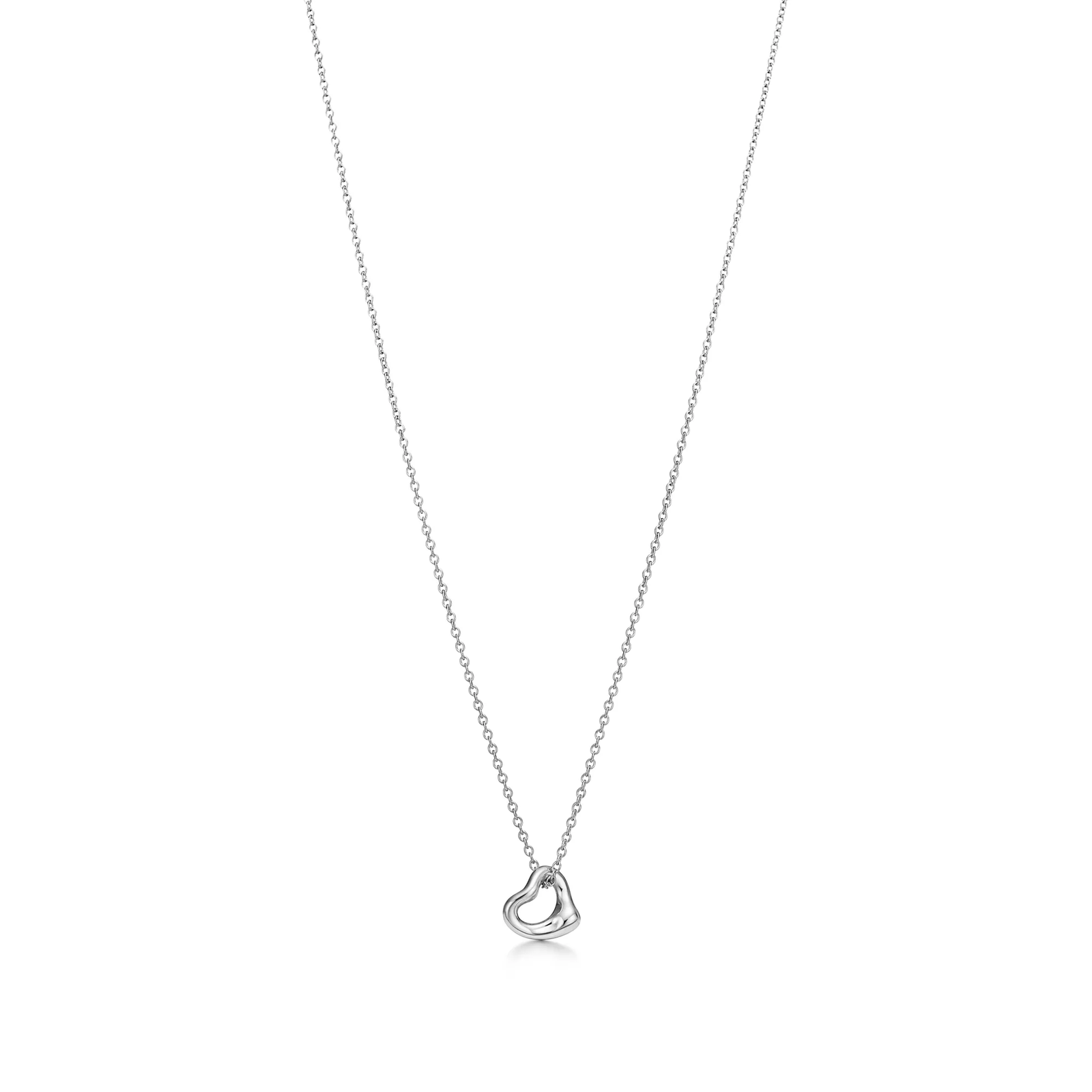 Open Heart Pendant in Sterling Silver, 7 mm