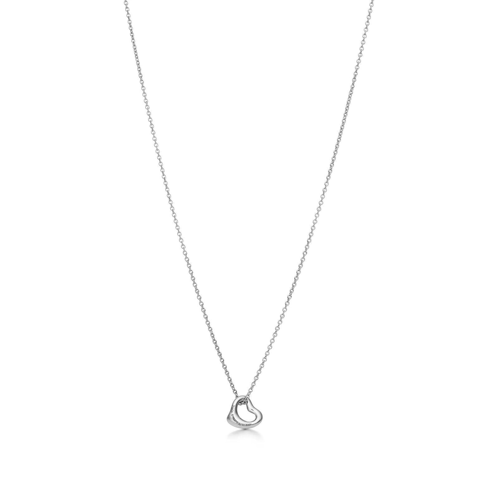 Open Heart Pendant in Sterling Silver, 7 mm