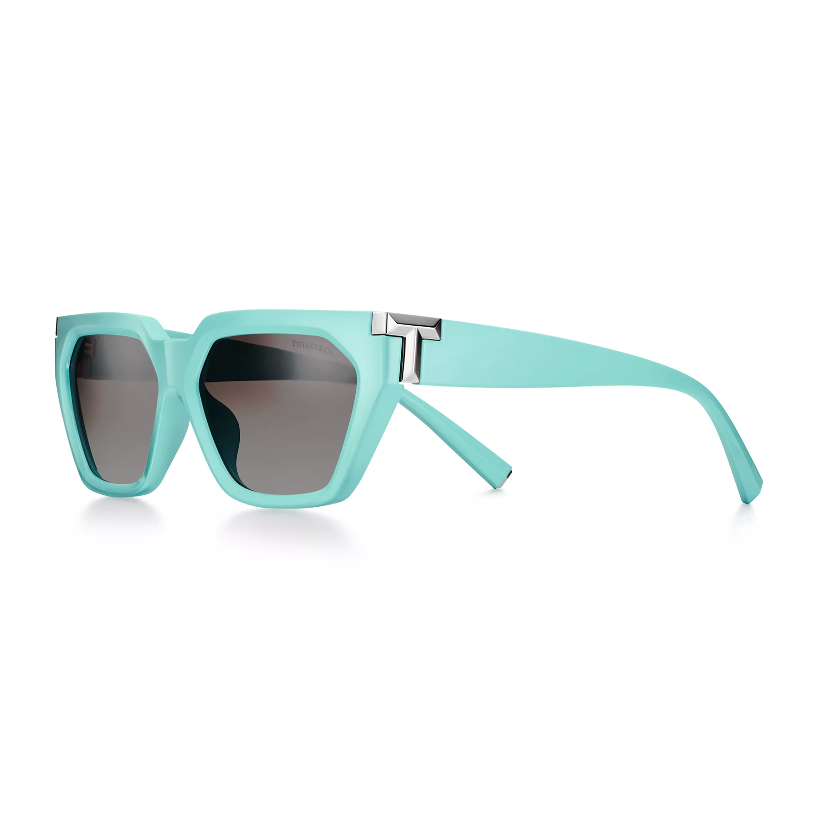 Sunglasses in Tiffany Blue Acetate with Gray Gradient Lenses