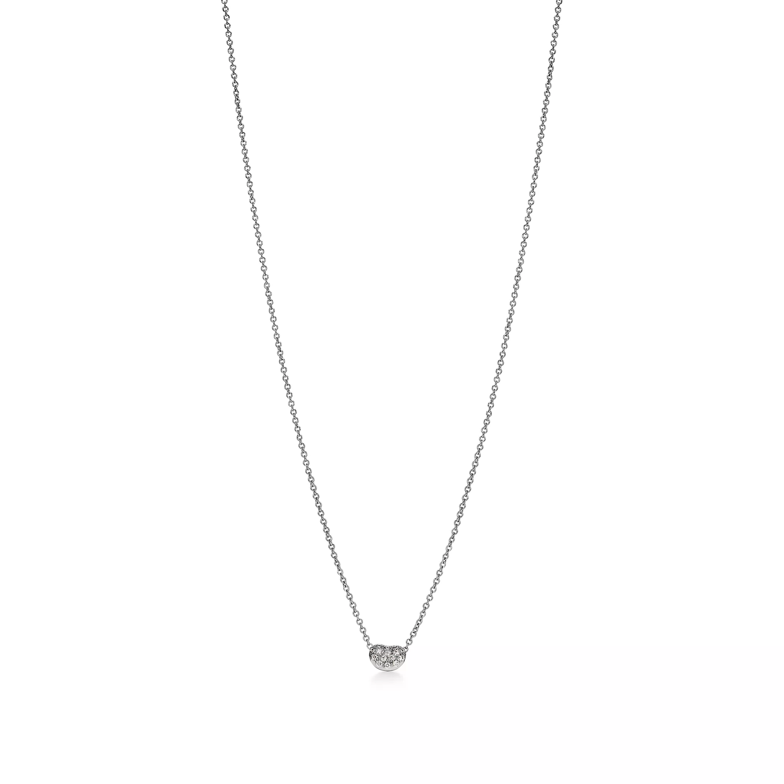 Bean design Pendant in Platinum with Diamonds
